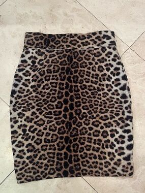 Animale Leopard Print Pencil Skirt - Brown and Black